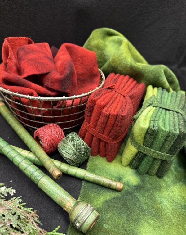 Hand Dyed Wool Bundle Red - Image 2