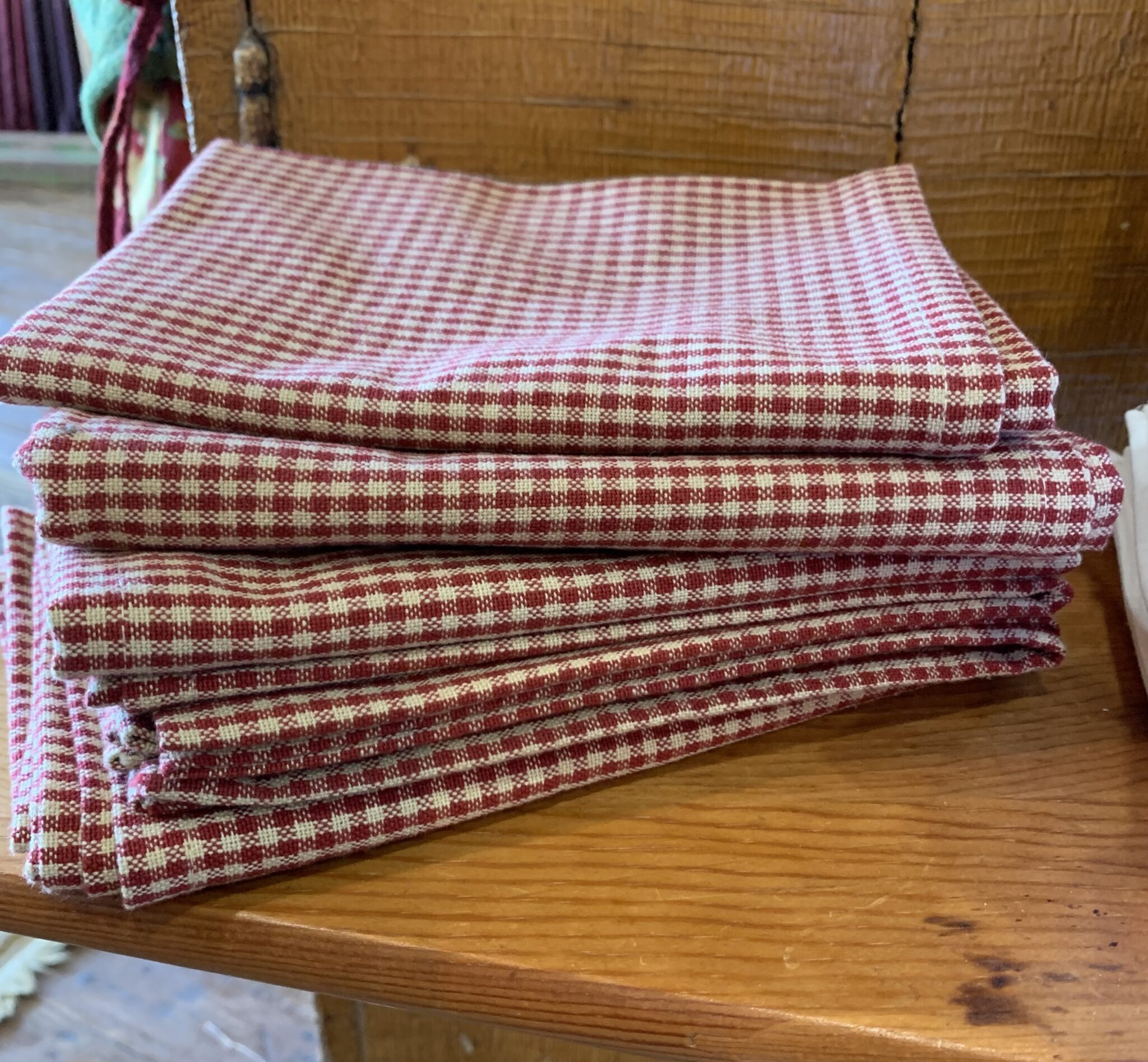 Red Checked Towels 100 Cotton The Woolen Needle