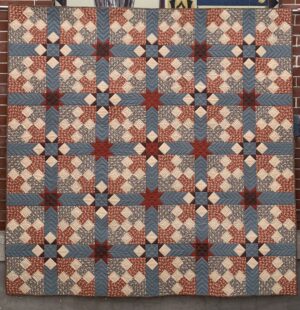Rose Quilt sample made by The Woolen Needle with The Rose collection by Jo Morton for Moda Fabrics.