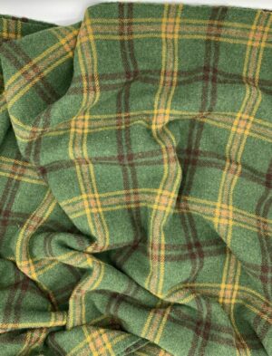 Green and yellow plaid quilting fabric