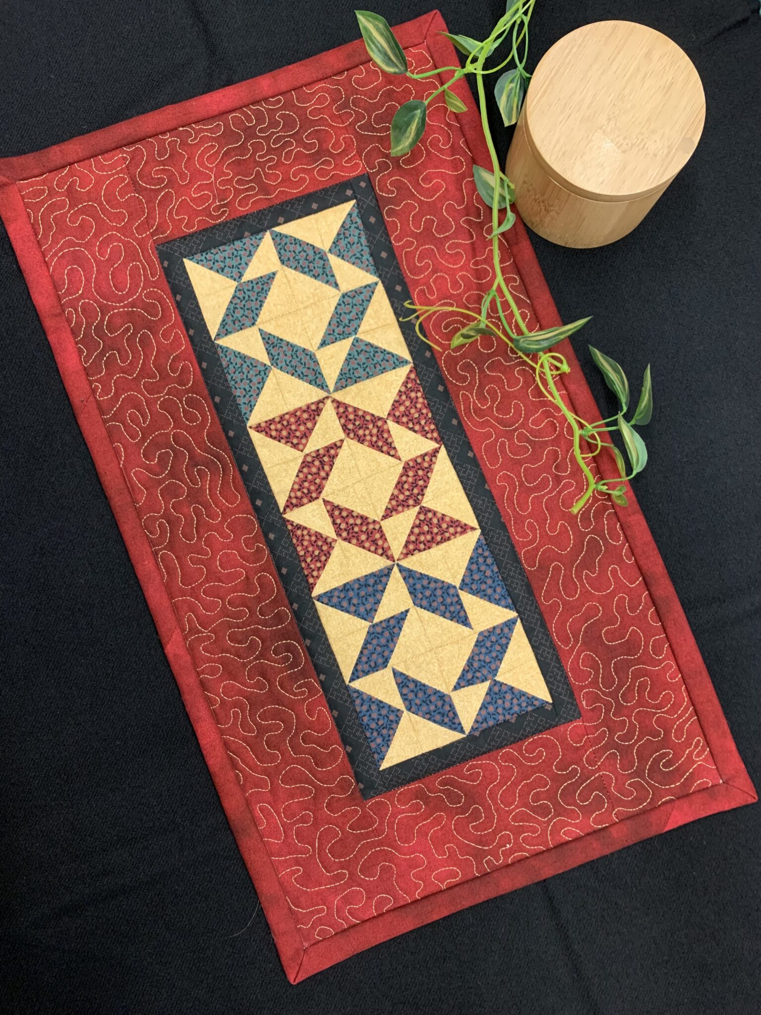 Red Quilted Mat Sample The Woolen Needle