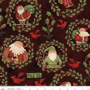 Up on the Housetop 14731 Santa Holly Dark Cranberry