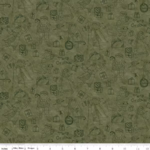 Naughty or Nice C16262 Santas and Gifts Green