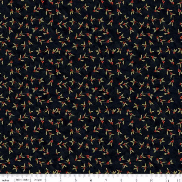 Naughty or Nice C16263 Holly Berries Black