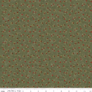 Naughty or Nice C16263 Holly Berries Green (End of Bolt 52")