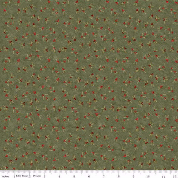 Naughty or Nice C16263 Holly Berries Green