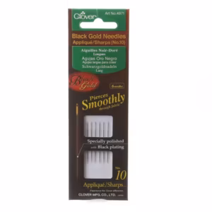 Clover Black Gold Needles Applique/Sharps Size 10