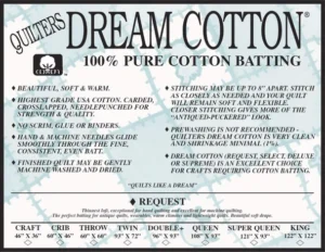 Quilter's Dream Natural Cotton Request Batting (Various Sizes)