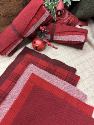 Hand Dyed Wool Bundle Red Velvet